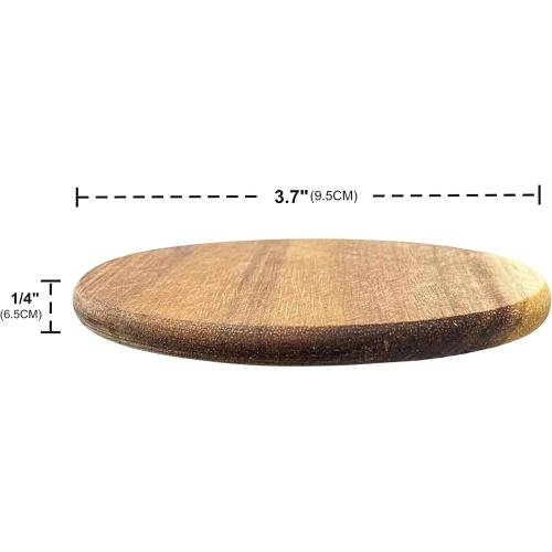 Acacia Wood Drink Coasters with Holder, Two Sets of 8 Pieces Coasters 3.72 Inch Round Wood Coasters for Cup,Dad Gifts,Tabletop Protection
