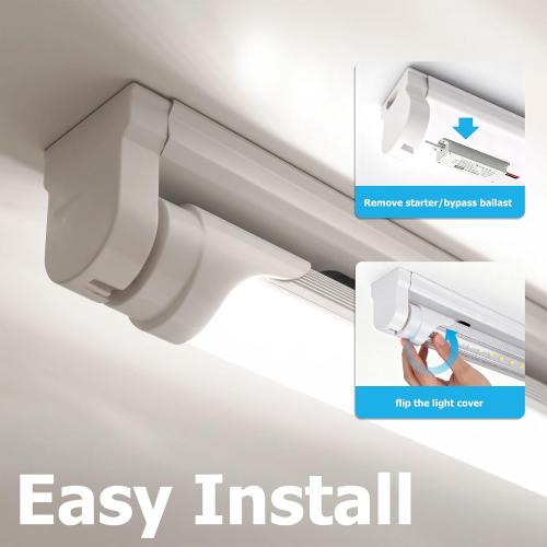 4 Foot 5000K T8 LED Bulbs T12 Fluorescent Tube Replacement | 36W 3600LM, G13 Big-Pin, F32T8 F40T12 LED Replacement, Dual-End Powered Type B Ballast Bypass Shop Lighting