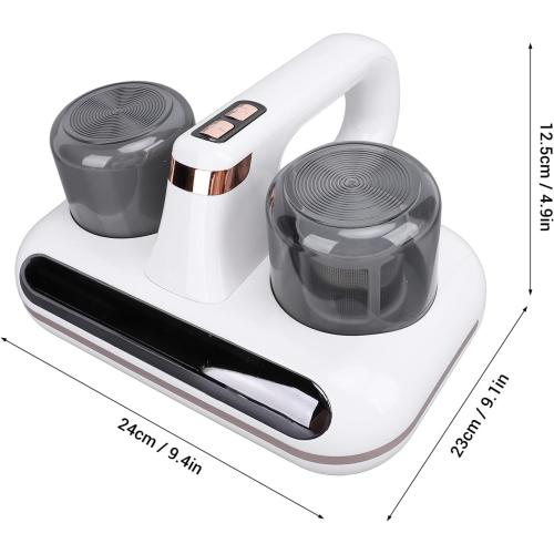 White Mattress Vacuum Cleaner, Handheld Bed Vacuum Cleaner 16Kpa Suction Low Noise with 4 Filter, Cordless Handheld Bed Vacuums Effectively Clean Up Bed, Pillows, Sofas, Carpets