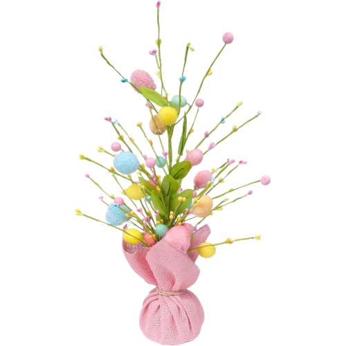 ZHAO 18-Inch Easter Egg Tree Tabletop Decoration with Delicate Ornaments - Perfect for Home, Party, Wedding, Holiday, Celebrations