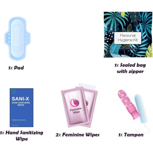 Menstrual Kit All-in-One 10 Pack | Convenience on The Go | Period Kit Pack for Travelling, Tweens & Teenager | Individually Wrapped Feminine Hygiene Product (Blue Forest)
