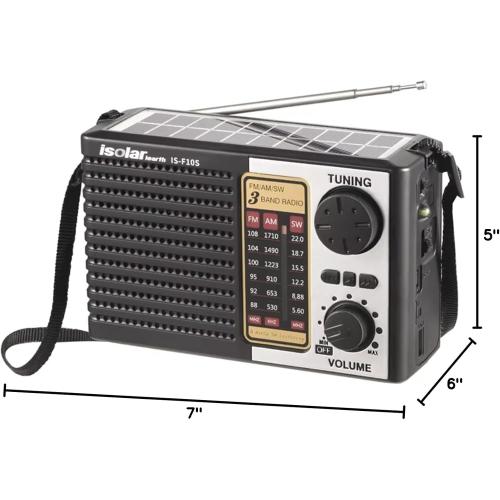 Portable Solar Radio, AM/FM/SW Bands, Digital Speaker with Strong Reception, LED Lights, USB Charging, Detachable Battery for Camping and Mountaineering Outdoor Camping Jogging