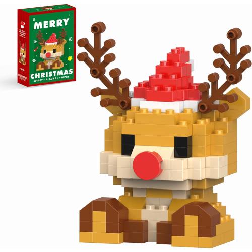 Christmas Reindeer Building Blocks Set Compatible with Lego Advent Calendar 2026 Stacking New Toys Holiday Present Box New Year Xmas Gifts for Kids for Boys & Girls and Adults