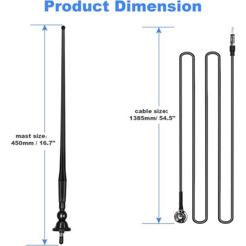 Marine Bluetooth Audio System Package - Waterproof AM FM Marine Radio Receiver with 4 inch Marine Speaker and Antenna HASDA 304.4001.056B (Black)