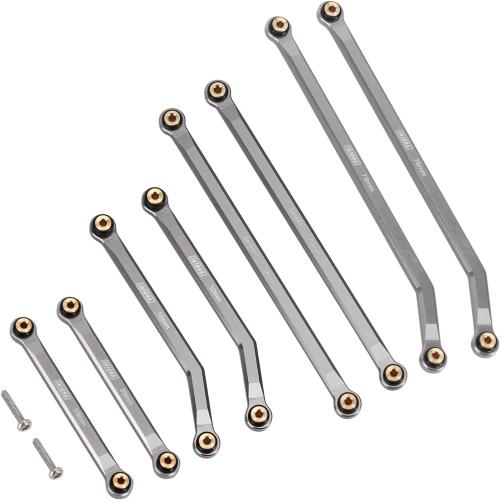 INJORA High Clearance Front 4 Links Set for SCX24 Gladiator Dodge Power Wagon 1/24 RC Crawler Car Axial, 8PCS (Grey)