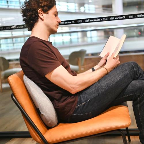 C CUSHION LAB Extra Dense Lumbar Pillow - Patented Ergonomic Multi-Region Firm Back Support for Lower Back Pain Relief - Lumbar Support Cushion with Strap for Office Chair, Car, Sofa - Wellness Green