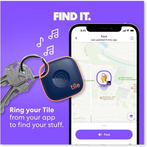 Tile by Life360 Mate Bluetooth Tracker, Keys Finder and Item Locator for Keys, Bags and More. Phone Finder. Both iOS and Android Compatible. 1-Pack (White)