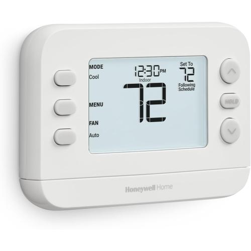 New! Honeywell Home Programmable Thermostat, Single-Stage, 1 Heat/1 Cool Compatibility, 5-2 Day Schedule, X2P, White, RTH20B