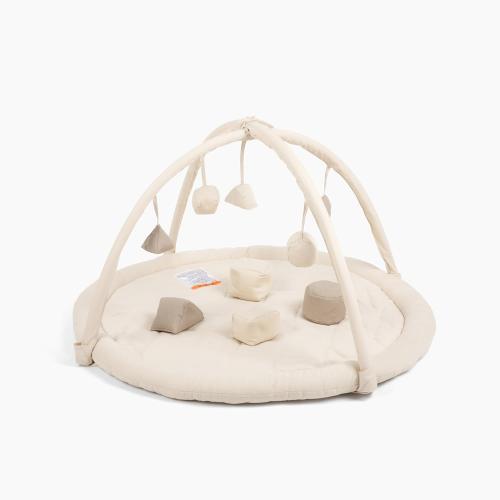 Snuggle Me® Baby Play Gym - 100% Organic Cotton Twill Tummy Time Mat with 9-Piece Sensory Toy Mobile, Baby Gym Activity Center with Machine-Washable Base (0-36 Months)