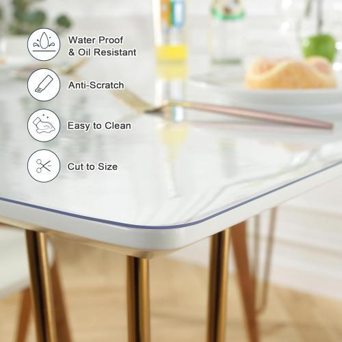 LovePads 1.5mm Thick 23 x 47 Inch Clear Table Cover Protector, Clear Table Protector, Plastic Table Cover, Table Pad for Dining Room Table, Clear Desk Mat Desk Protector for Writing Desk, Coffee Table