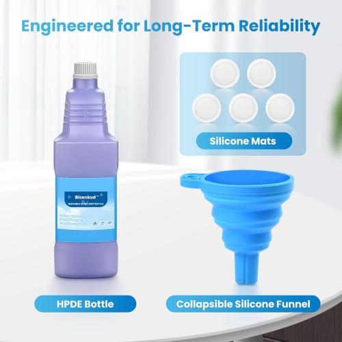 Bisenkud Leak-Proof Refillable Bottle for Swiffer® Wet Jet™ Mop