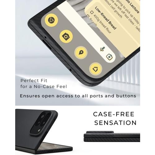 Thinborne Compatible with Pixel 9 Pro Fold Case, [600D Aramid Fiber] [Magnetic] [Ultra Thin] [Minimalist Style] [Carbon Fiber] - Version 2.0