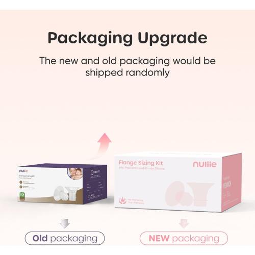 Nuliie 3-in-1 Flange Sizing Kit 13/15/17/19/21mm for 24mm Electric Double Breast Pump Flange/Shield, 10PCS Silicone Flange Inserts to Boost Pumping Efficiency & Comfort, BPA-Free Essential for Moms