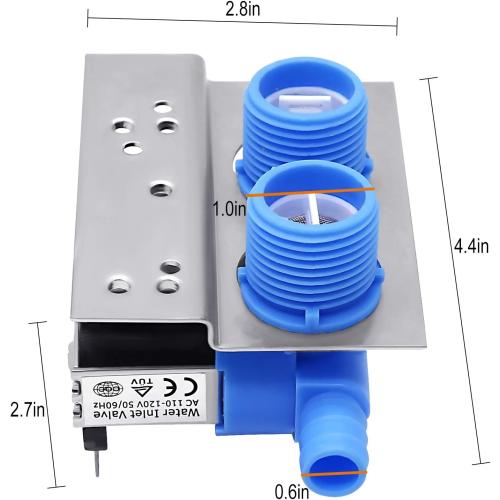 New Upgrade 285805 Washer Water Inlet Valve with Mounting Bracket Fit for Whirlpool Kenmore Maytag Fri-gidaire Electrolux Washer Replaces ap3094541 kaws850jq4 lsq8243hq0 7mlsc9545jq2 by AMI PARTS