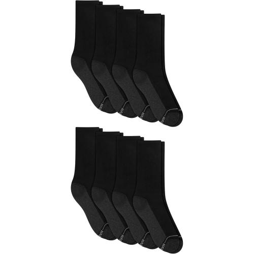 Hanes Men's Crew & Over the Calf Socks Pack, Max Cushioned Moisture-wicking Stay Dry Socks, Athletic Socks, 6, 8 Or 12-pairs