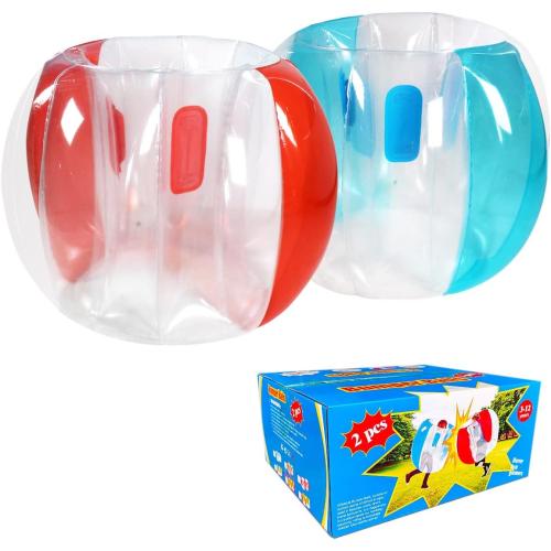 SUNSHINE-MALL 2 PC Sumo Balls for Kids, Bumper Bounce Toys, Kid Sumo Balls, Lawn Game Ball for Kid Outdoor Team Gaming Play for 3  Ages (36 inch,Blue red)