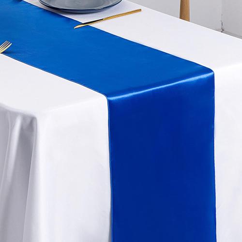 SiinvdaBZX 24 Pcs Royal Blue Satin Table Runner 12 x 108 inches Long, Bright Smooth Satin Wedding Table Runner Decorations for Birthday Parties, Buffet, Banquets, Graduations, Engagements