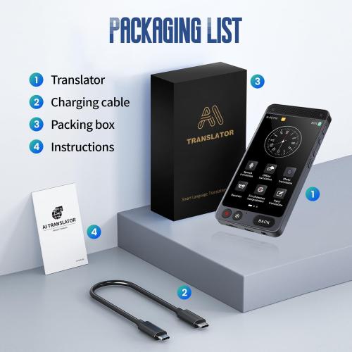 2025 Language Translator Device, Support 142 Languages and Accents, Two Way Real-Time Voice Translation, Online/Offline/AI/Voice/Photo Translation for Travel, Learning and Business, 2000mA