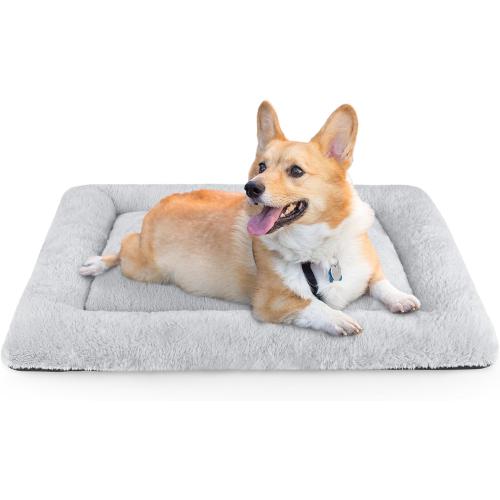 SIWA MARY Dog Bed Mat Soft Crate Pad Washable Anti-Slip Mattress for Large Medium Small Dogs and Cats Kennel Pad(29'' x 21'' Grey)