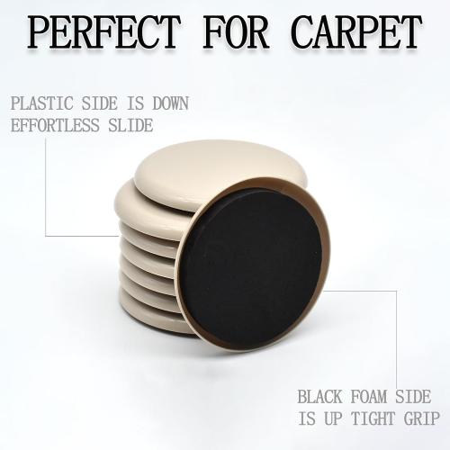 Furniture Sliders, Furniture Sliders Pads for Hardwood Floors, Chair Legs Floors Protectors, Reusable Round Glides Glider, Heavy Duty Furniture Movers Sliders (8 Pcs, 3 1/2inch，Coffee)