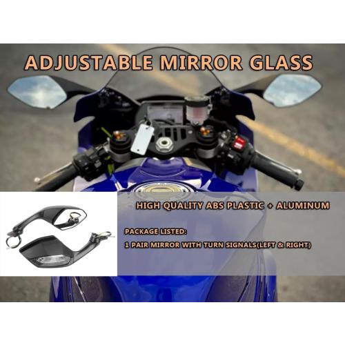 Offroad Rear View Side Mirror Adjustable Motorcycle Side Rearview Mirrors Replacement for Yamaha YZF R1 2015-2025 R6 2017-2022 R1S 2016-2018 R1M 2016-2025