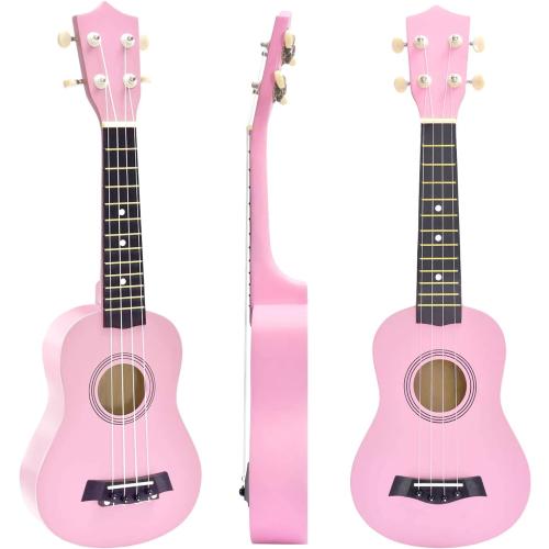 Soprano Ukulele Beginner Pack, 21 Inch Basswood kids Ukuleles Starter Kit with Gig Bag Spare Strings Tuner and Picks. (pink)