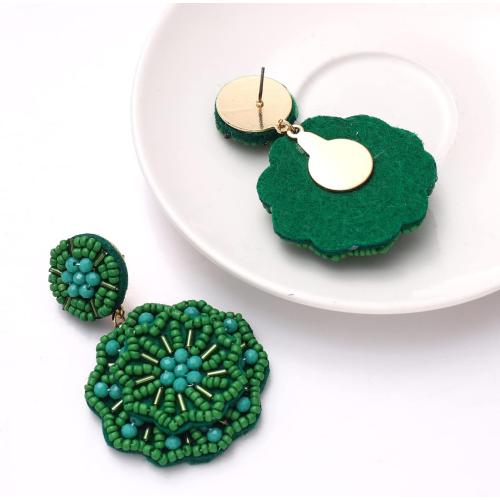 Statement Beaded Drop Earrings for Women Layered Bead Dangle Earrings