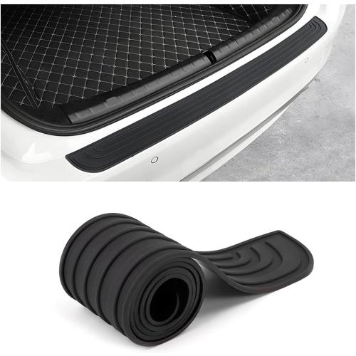 Car Rear Bumper Protector Guard - Anti-Scratch, Non-Slip, 40.9in Black Rubber Accessory