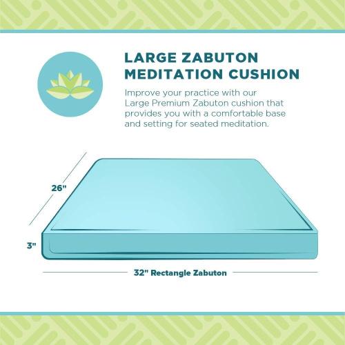 Bean Products Meditation Cushion - Zabuton Meditation Pillows for Sitting on Floor, Yoga Cushion, Cotton Yoga Pillow, Zen Kneeling Prayer Pad- Made in USA - Premium 32x26x3, Natural