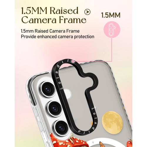 Cute Case for Samsung Galaxy S25 Plus for Women Girls - Funny Butterfly Mogu Design Compatible with Magsafe Magnetic Ring Holder Kickstand Fashion TPU Phone Covers