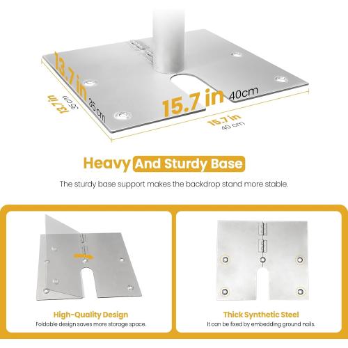 Jiang&Rong 10x10Ft Three Crossbar Backdrop Stand - Heavy Duty Adjustable Metal Frame with Drape Kit, Photographic Studio Backdrop Stand for Wedding, Birthday Party, Banquet Decorations, Events