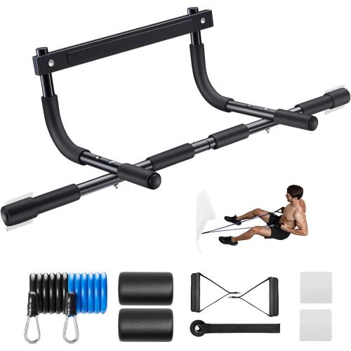 Ally Peaks Pull Up Bar for Doorway | Thickened Steel Max Limit 440 lbs Upper Body Fitness Workout Bar| Multi-Grip Strength for Doorway | Indoor Chin-Up Bar Fitness Trainer for Home Gym Portable