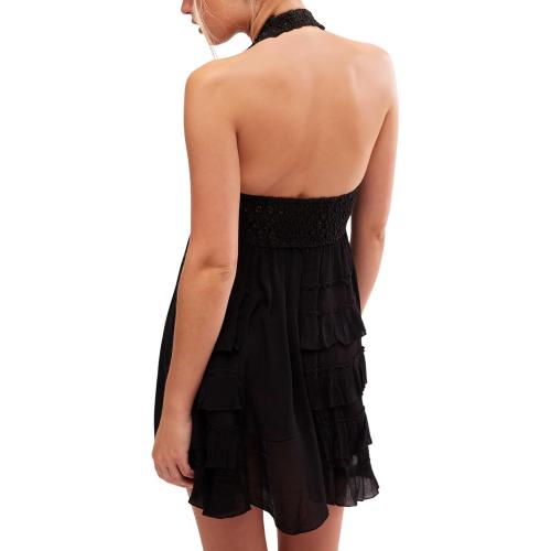 Free People Women's Fp1 Adella Halter Slip, Black Medium