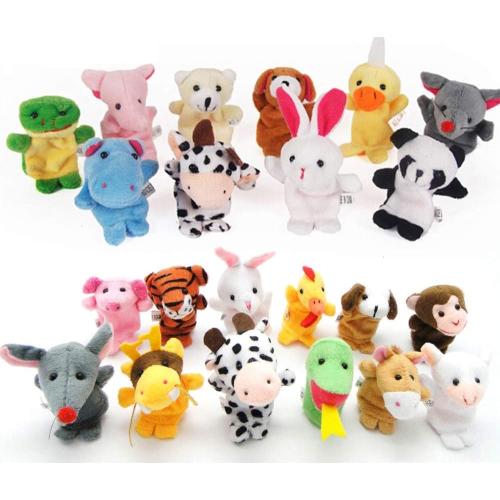 22 pcs Plush Animals Finger Puppet Toys - Mini Plush Figures Toy Assortment for Kids, Soft Hands Finger Puppets Game for Autistic Children, Great Family Parents Talking Story Set