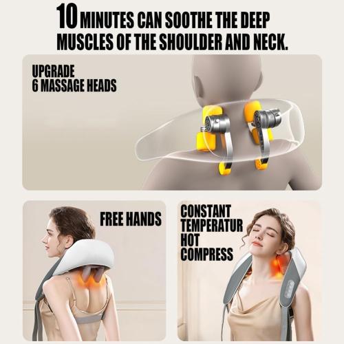 Color Beige Neck & Shoulder Massager, Portable Shiatsu Electric Back and Neck Massager with Heat, Thera Pexa Neck Massager for Pain Relief Deep Tissue, Back Massager with Heat (Beige)