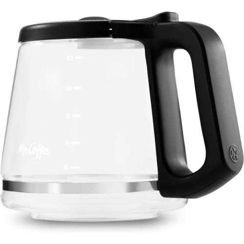 Mr. Coffee 12-Cup Replacement Carafe – Compatible with Mr. Coffee 12 Cup Machines, Glass Pot with Black Handle
