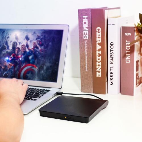 intendvision External CD DVD Drive USB 3.0 Portable Fits for DVD-R DVD-RW DVD R DVD RW DVD-ROM Super Speed Data Transfer Black for PC Laptop Computer Windows 11/10/8/7