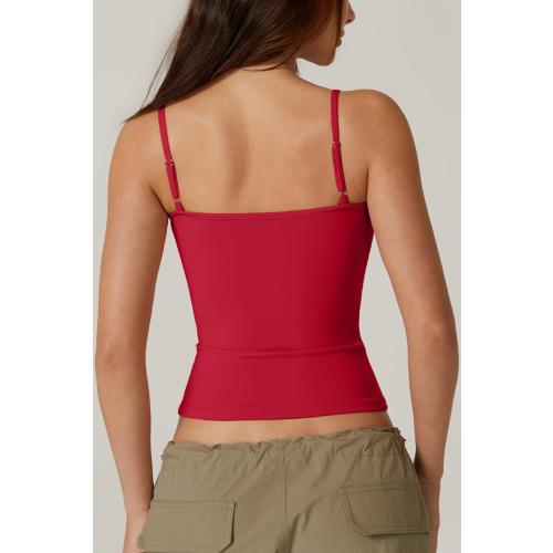 SIZE LARGE COLPR RED ACTIVE USA Womens Basic Top