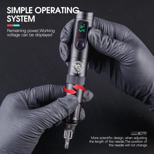Dragonhawk X4 Tattoo Gun Wireless Tattoo Pen Machine with Two Replacement Batteries Coreless Motor by Mcore Lightweight Slim Great for Women Artists