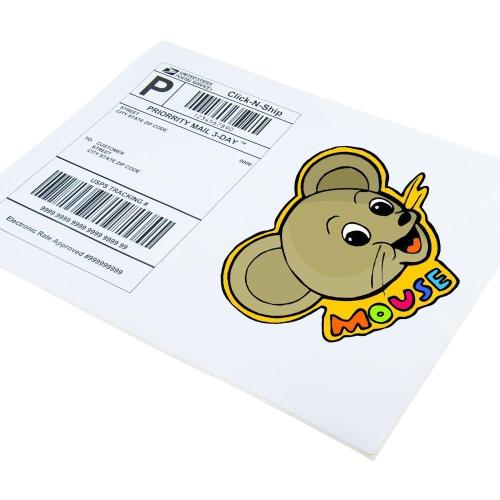 L LIKED 30 Printable White Sticker Paper Full Sheet Label, Matte, 8.5 x 11 for Laser & Inkjet Printing (30 Sheets)