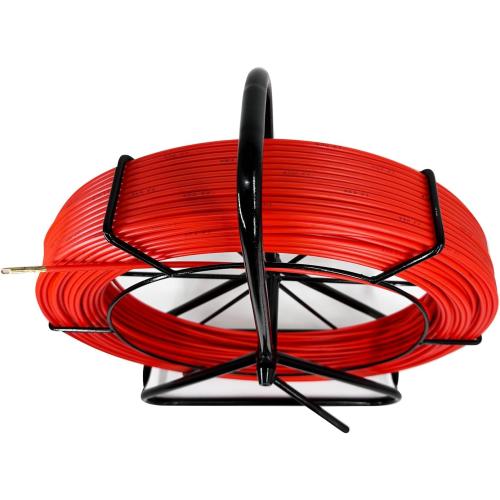 6MM 500FT Fish Tape Fiberglass Reel Stand Duct Rodder Cable Puller Rod Continuous Cable Running Rod