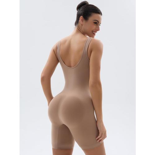 SHAPERX Women's Shaping Mid-Thigh Bodysuit Tummy Control Shapewear Seamless Sculpting Body Shaper