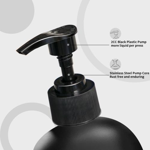 MOMEEMO Matte Black Soap Dispenser Bathroom Set, Contains Lotion and Hand Soap Dispenser, Suitable for Bathroom Decor Farmhouse Style. (Black)