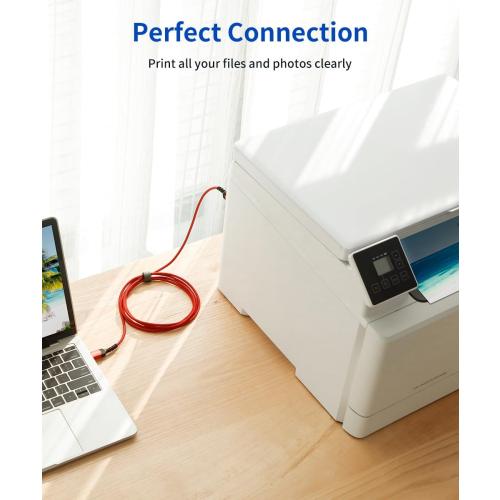 JSAUX Printer Cable 10ft, USB Printer Cord for HP Canon Dell Epson