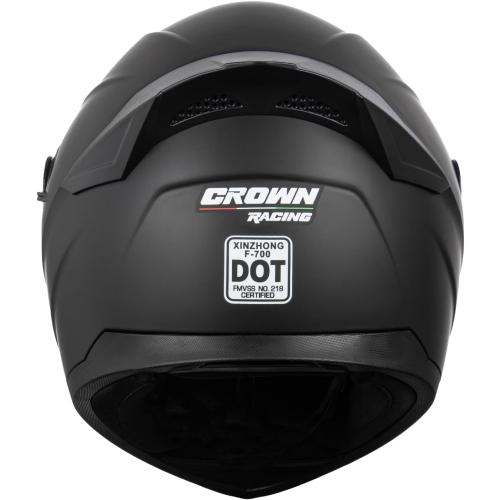 F 700 Black Full Fce Motorcycle Helmet, DOT Approved, for Men and Womens Motorbike Helmets