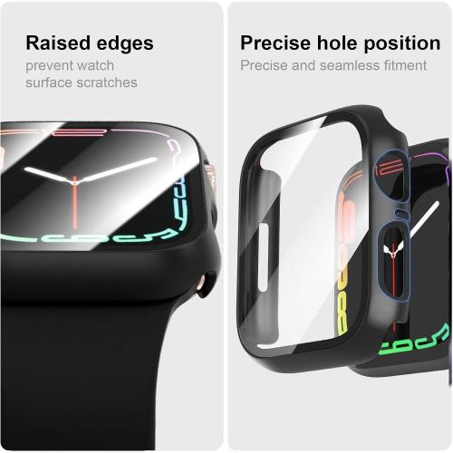 JERXUN 6 Pack Case with Screen Protector for Apple Watch Series 9/8/7 41mm
