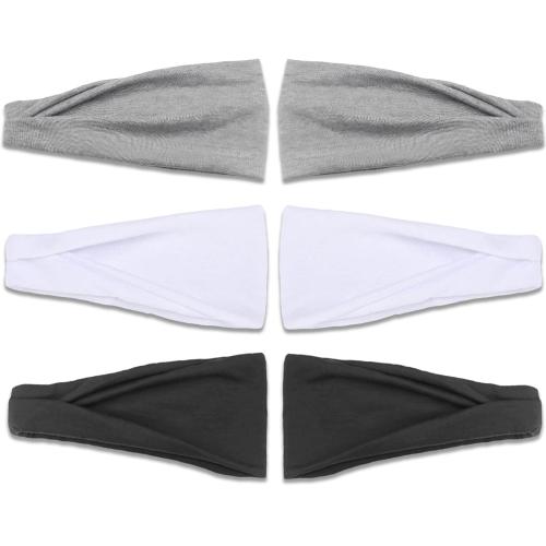 IVARYSS Headbands for Women, Non-Slip, Premium Stretchy Head Bands Hair Accessories,Wear for Yoga, Fashion, Working Out, Travel or Running, 6 Pack, Black White Grey