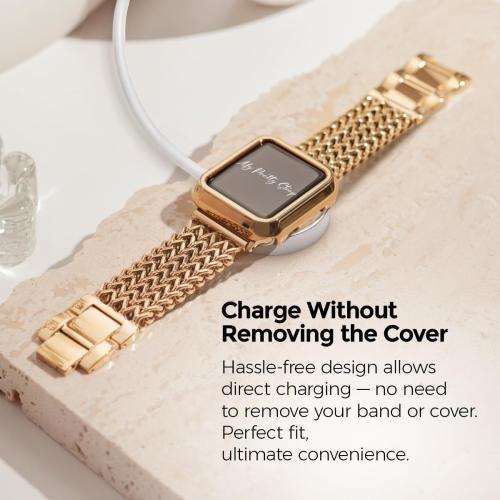 Glossy XOXO Apple Watch Bumper Case - Touch-Friendly Open Face Design