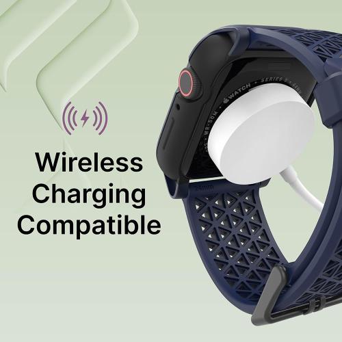 Catalyst Case- Designed for Apple Watch Series SE 2022, Series 6/5 and 4 44mm, Buckle Edition, Drop Proof 9.9ft, Sport Band, Breathable, Rugged, Free Microfiber Cloth is included - Navy Blue