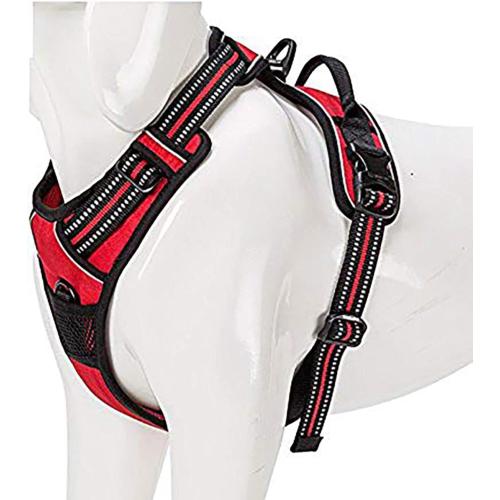 TRUE LOVE Adjustable No-Pull Dog Harness Reflective Pup Vest Harnesses Comfortable Control Brilliant Colors Truelove TLH5651(Red,M)